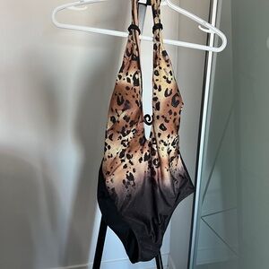 Leopard Print One Piece Swimsuit